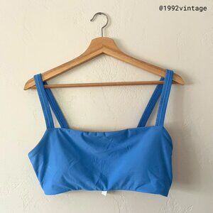 NWT Madewell Scrunchy Strap Mid-Rise Bikini Set Ornamental Blue | Size L